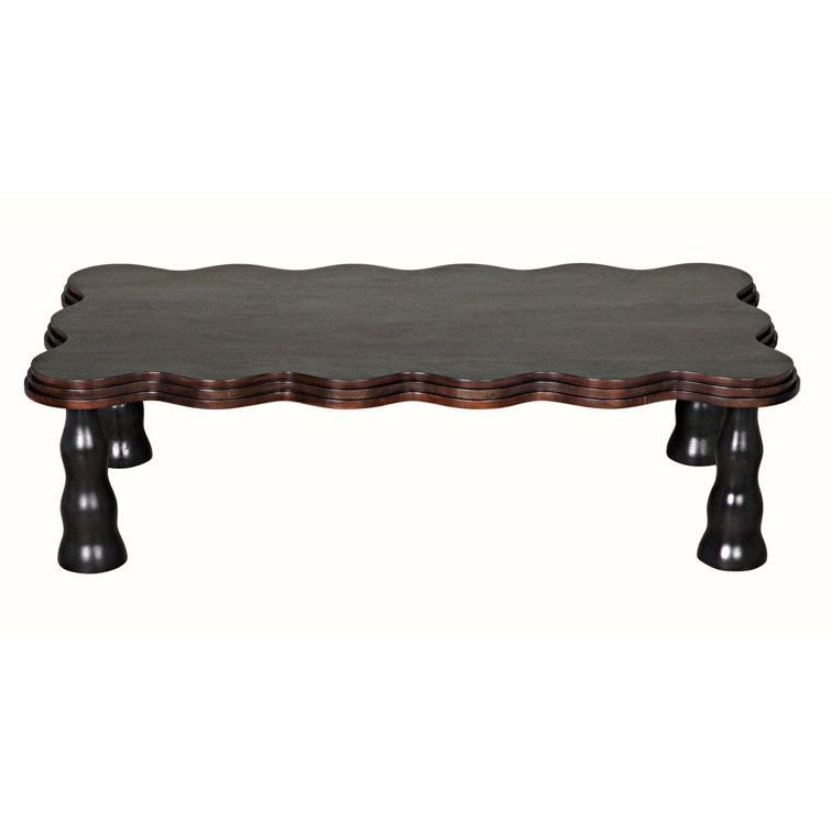 Lilly Dark Wood Scalloped Edge Coffee Table