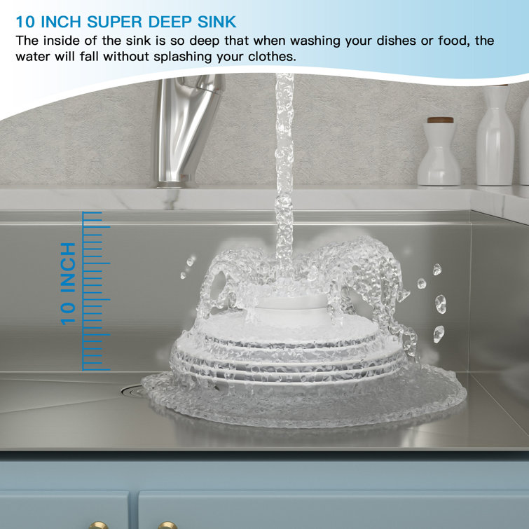 32" Stainless Steel Undermount Kitchen Sink with Accessories