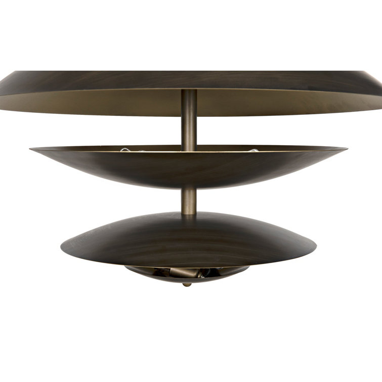 Aged Brass 8-Light Tiered Chandelier with Metal Finish