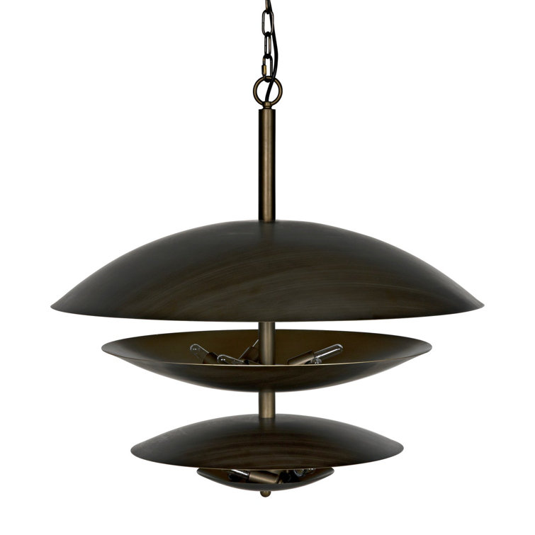Aged Brass 8-Light Tiered Chandelier with Metal Finish