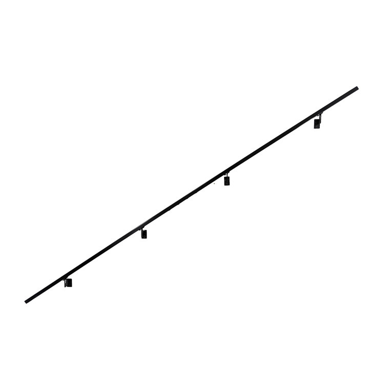 Modern Black Aluminum Handrail Kit with Adjustable Steel Brackets, 12' W