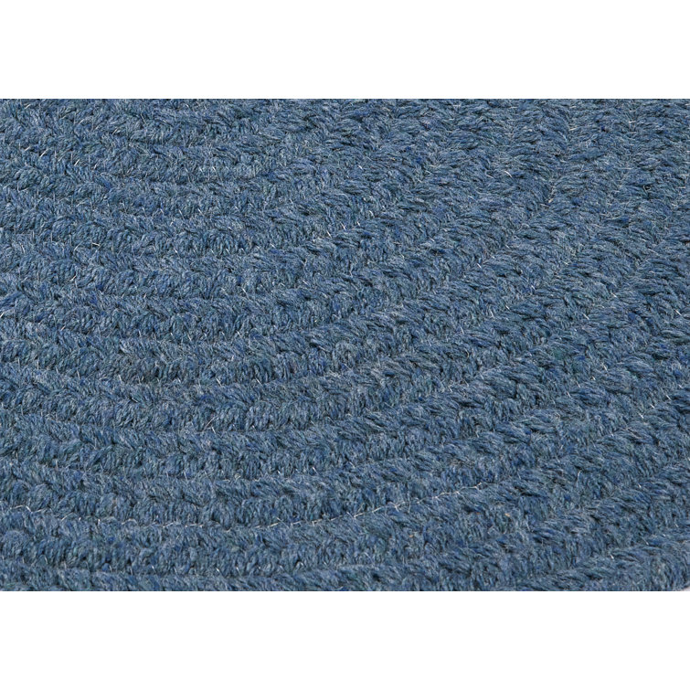 Federal Blue Oval 3' x 5' Braided Wool Blend Rug