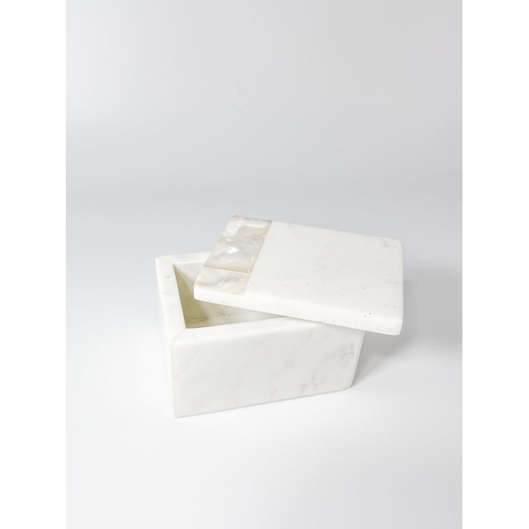 White Marble and Mother of Pearl Decorative Box