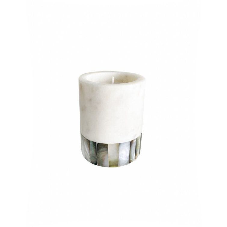 Gray Mother of Pearl Soy Wax Lavender Candle