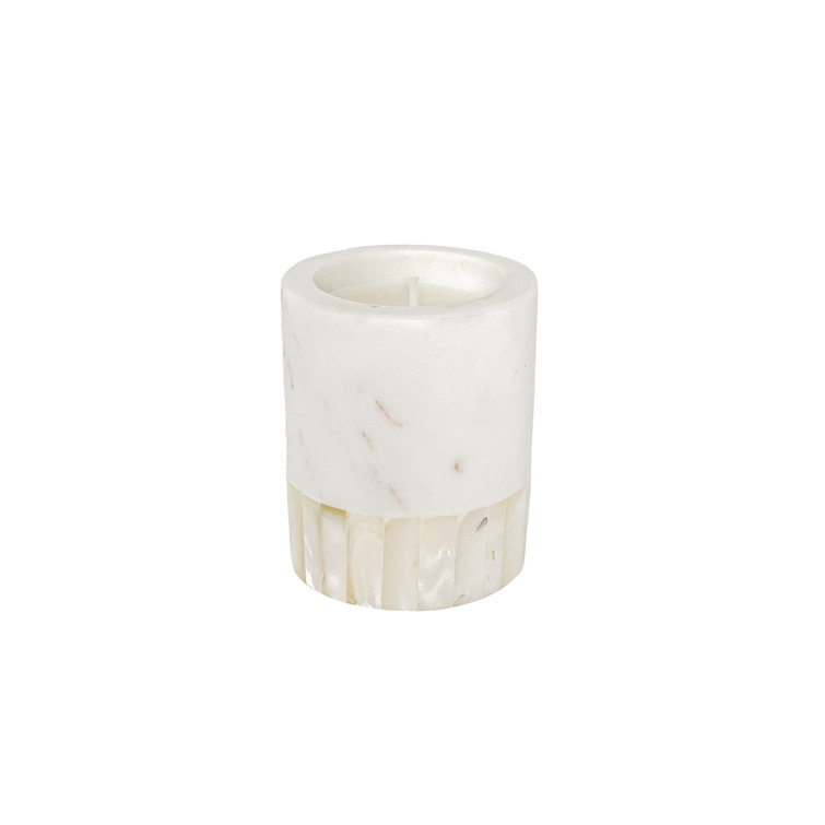 White Mother of Pearl Soy Marble Candle
