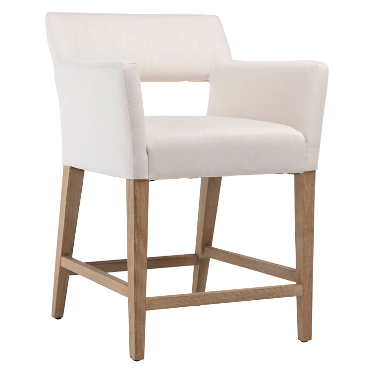 Joseph Brushed Brown Oak Wood Counter Stool