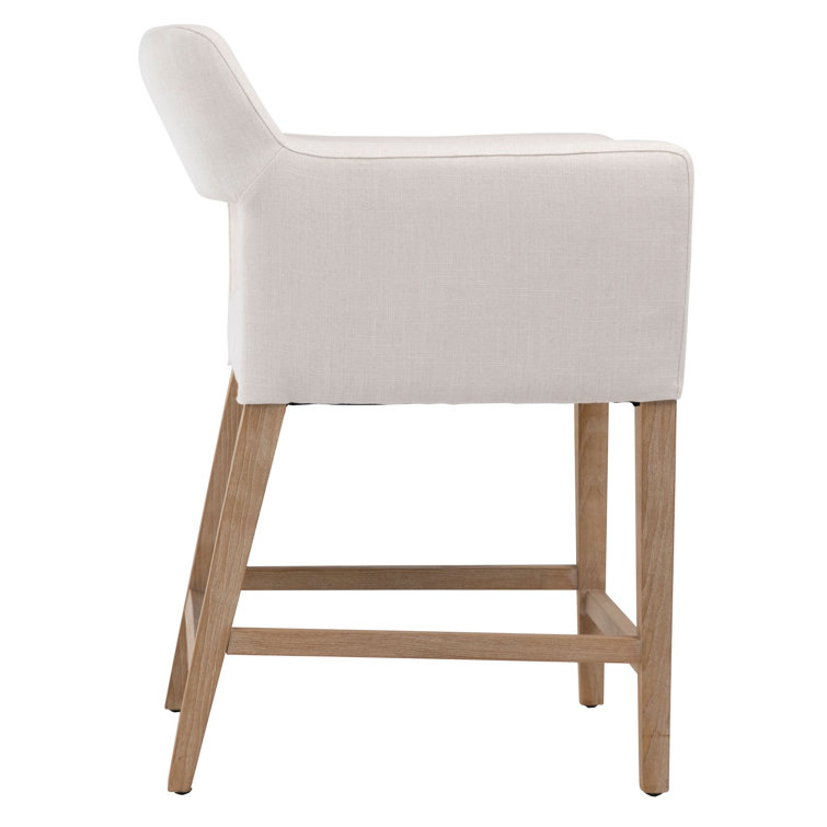 Joseph Brushed Brown Oak Wood Counter Stool