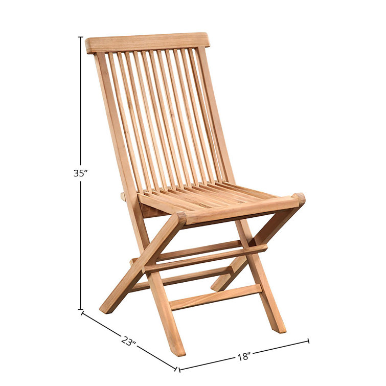 Ashdown Natural Teak Slatted Folding Patio Chair