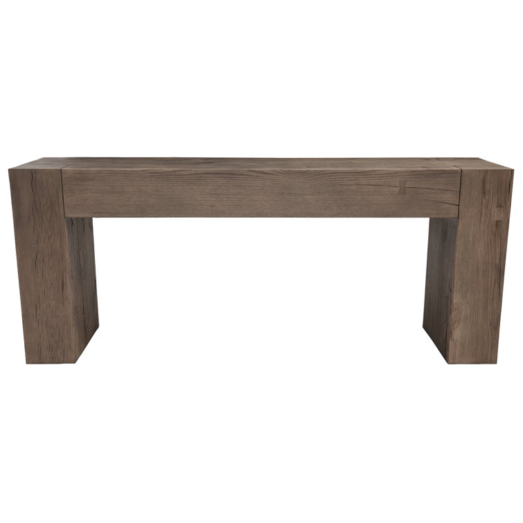 Elise 72" Brown Solid Wood Console Table with Storage
