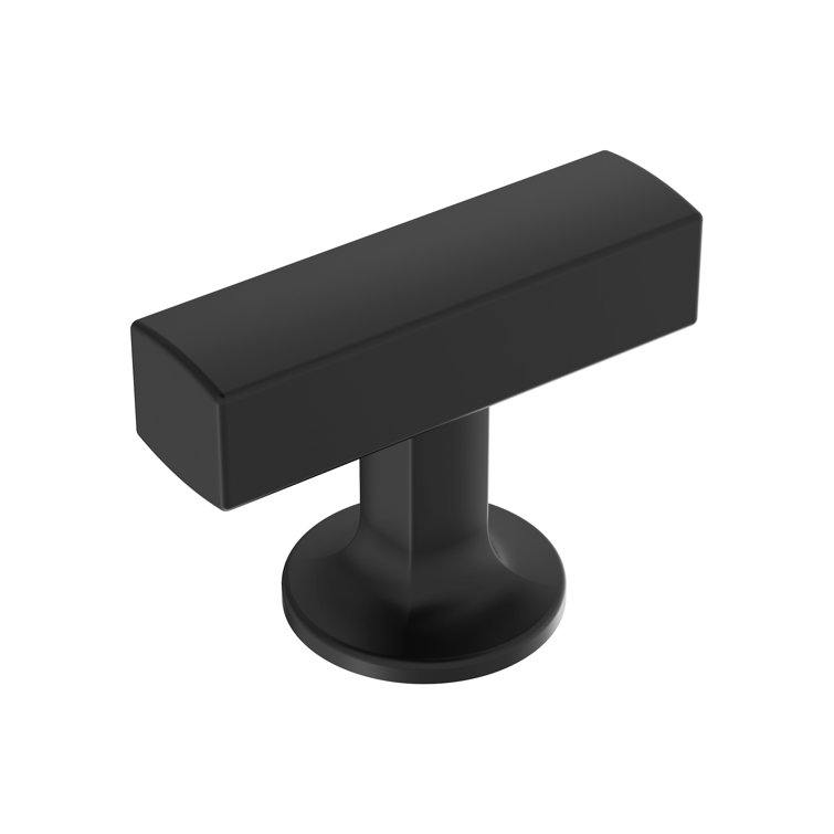 Matte Black Round Modern Cabinet Knob with Mounting Hardware