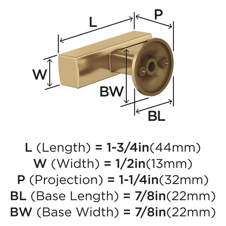 Champagne Bronze 1-3/4" Modern T-Handle Knob