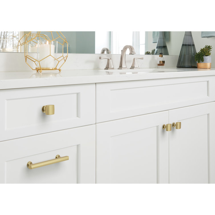 Golden Champagne Round Modern Cabinet Knob with Mounting Hardware