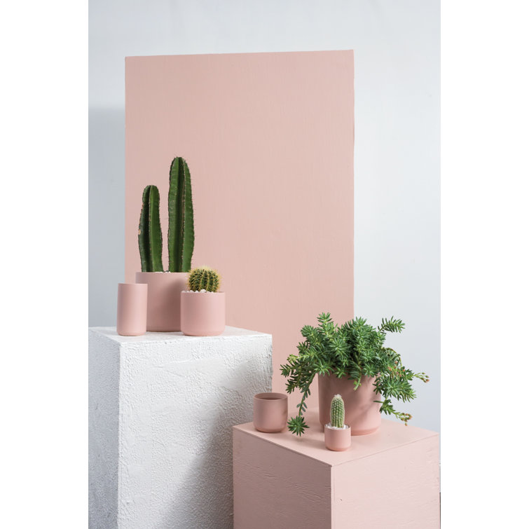 Pink Handmade Ceramic Round Planter Pot, 6.75"