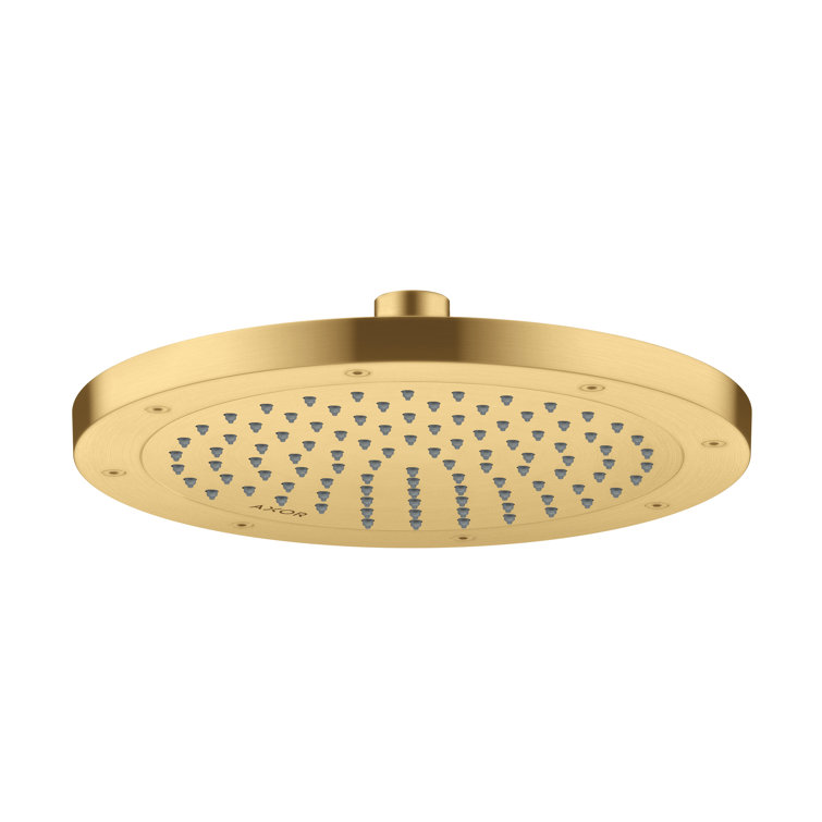 Brushed Gold Optic Rain Showerhead with Chrome Finish