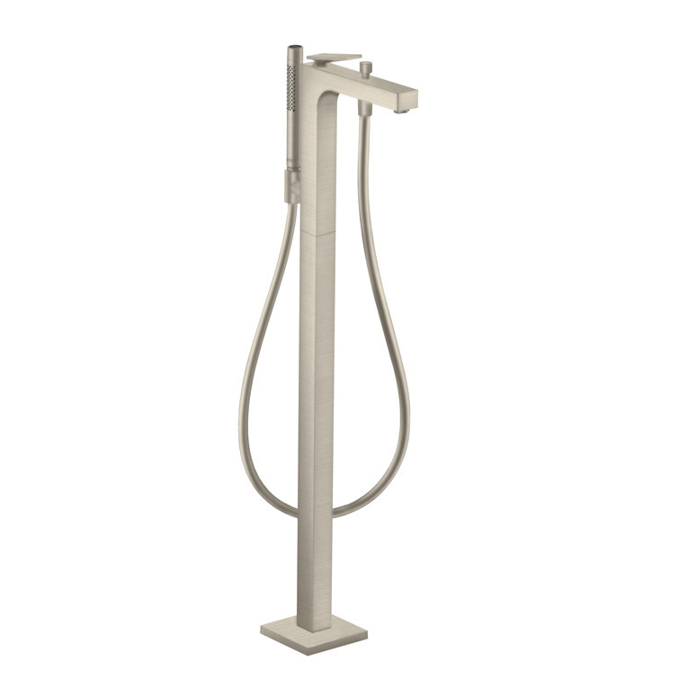 Brushed Nickel Freestanding Tub Filler with Handshower