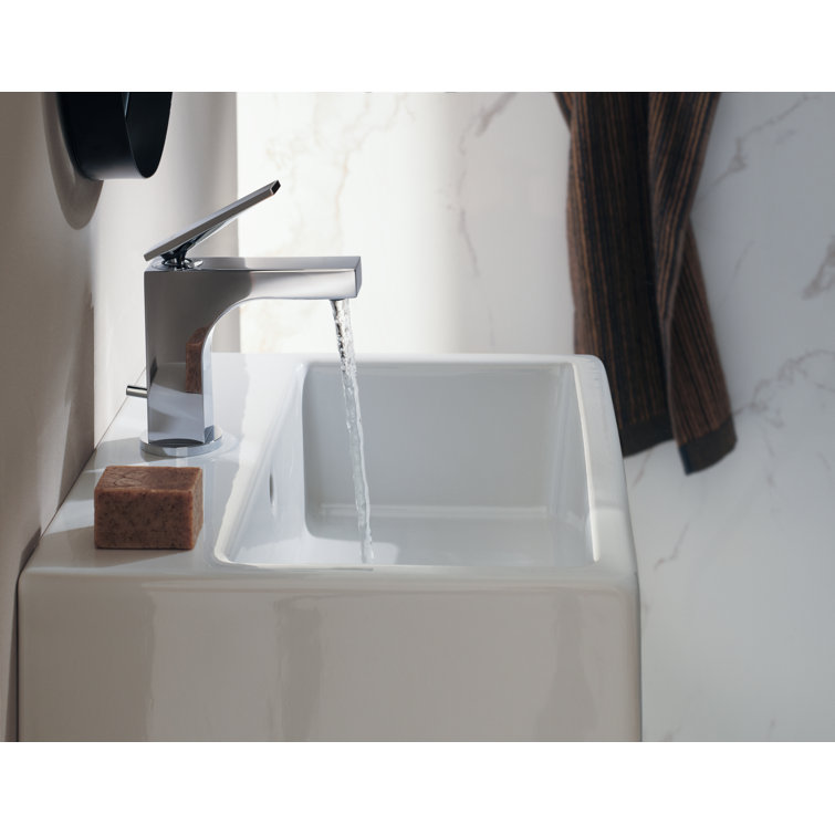 Brushed Nickel Single Hole Modern Bathroom Faucet with Drain Assembly