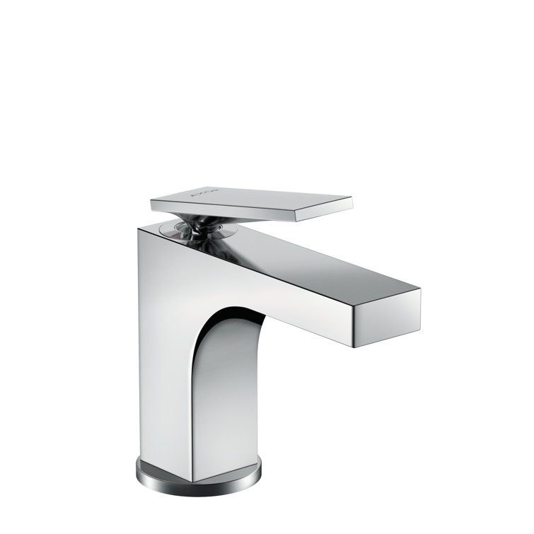 Chrome Modern Single Hole Bathroom Faucet with Drain Assembly