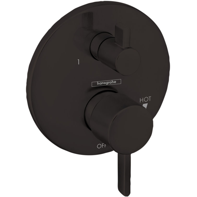 Matte Black Wall-Mounted Lever Shower Valve Trim