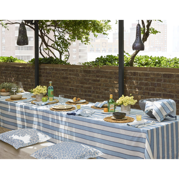 Sky Blue Stripe Linen Placemats Set of 3