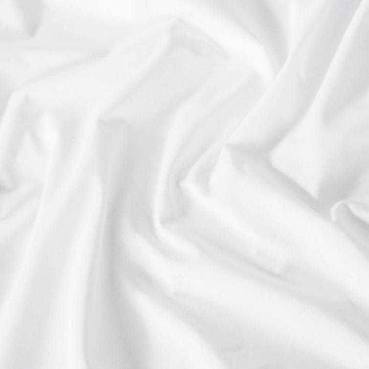 Twin White Cotton Percale Duvet Cover