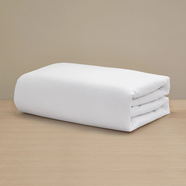 Twin White Cotton Percale Duvet Cover