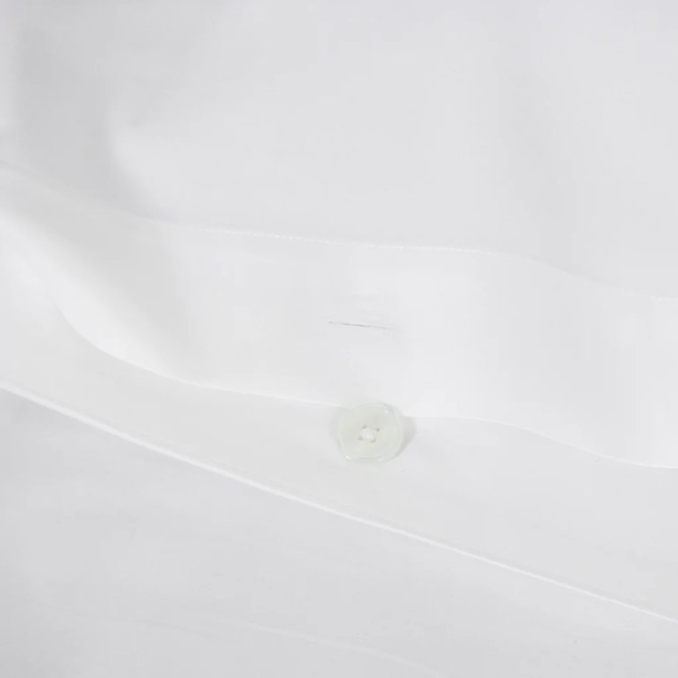 Twin White Cotton Percale Duvet Cover