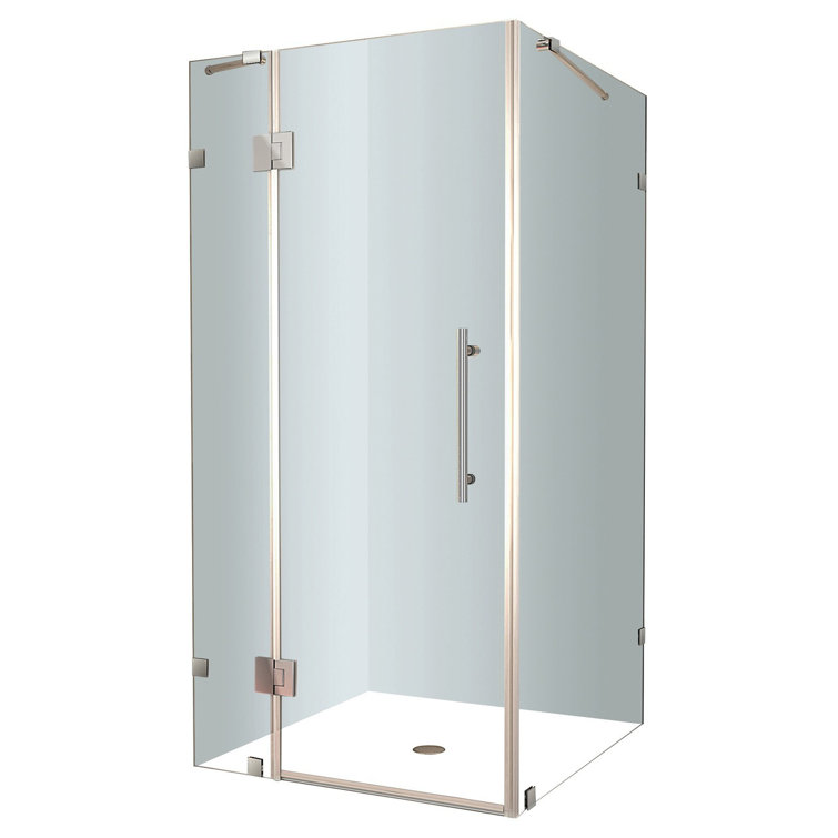 Avalux 48" x 72" Frameless Clear Tempered Glass Shower Enclosure
