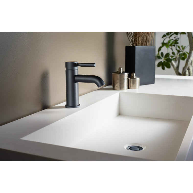 Modern Nickel Single Hole Bathroom Faucet with Brass Finish