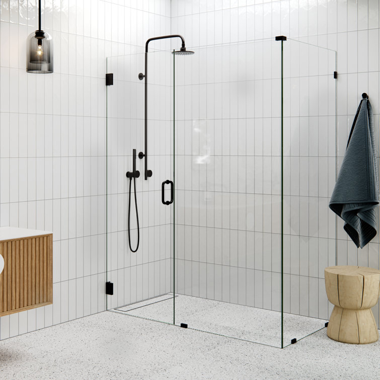 78" Frameless Shower Enclosure with Oil Rubbed Bronze Finish