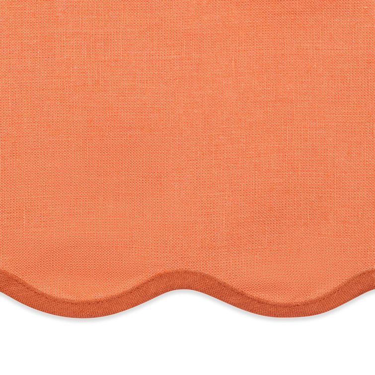 Carnelian and Persimmon Scallop Edge Linen Circle Placemat