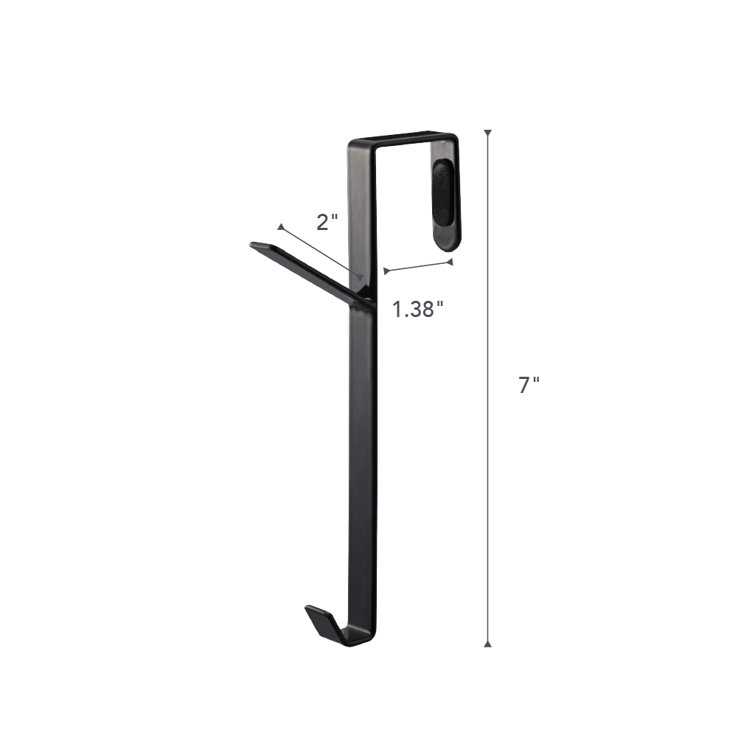 Black Metal Over-the-Door Double Hook Rack