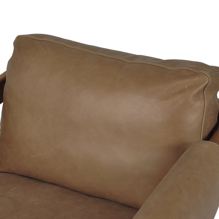 Palermo Cognac Leather and Wood Armchair