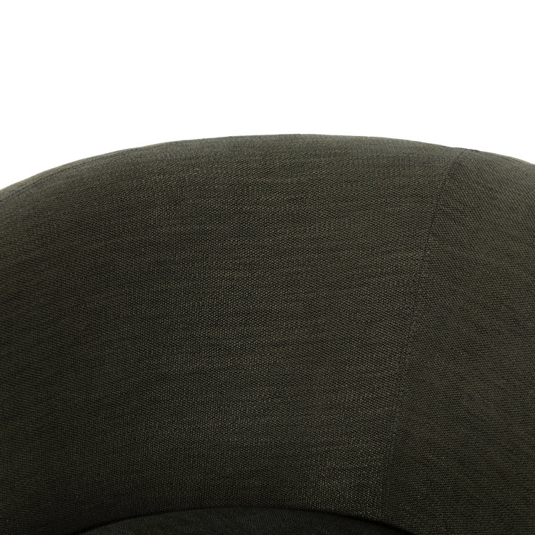 Atlantis Moss Tight-Tailored Swivel Club Chair with Oak Veneer Base