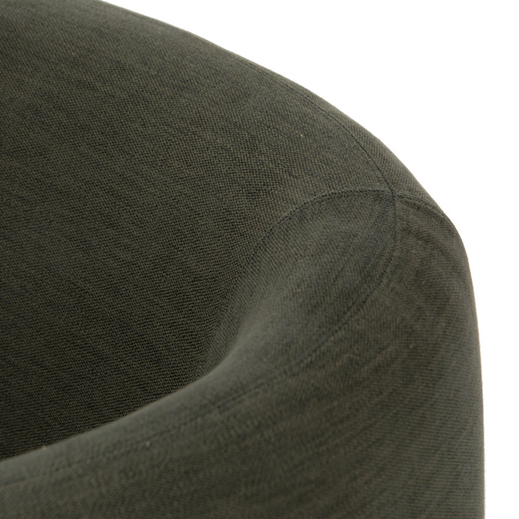 Atlantis Moss Tight-Tailored Swivel Club Chair with Oak Veneer Base