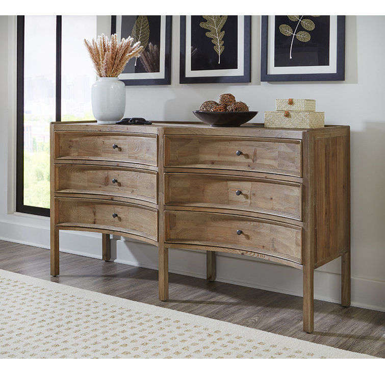 Natural Brown Double Dresser with Dovetail Drawers