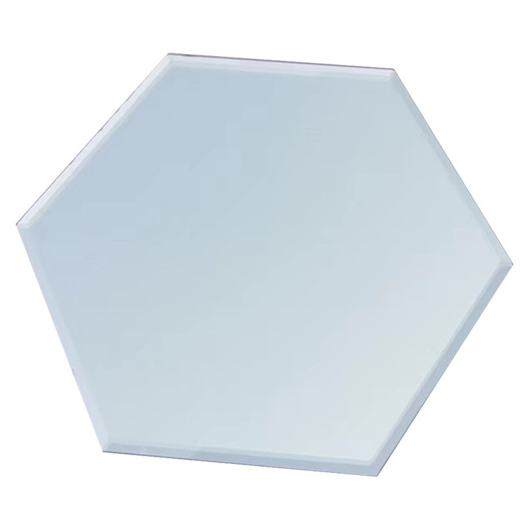 Silver Hexagonal Glass Peel and Stick Wall Tile