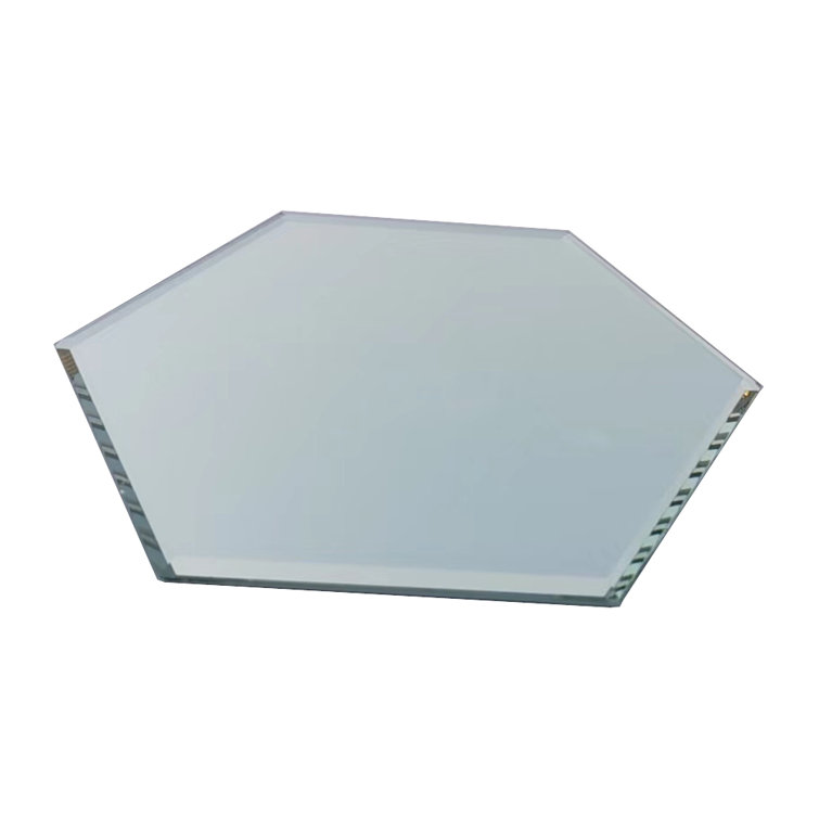 Silver Hexagonal Glass Peel and Stick Wall Tile