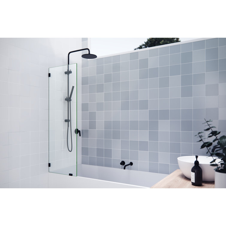 Matte Black Frameless Glass Bath Panel, 58.25" x 21"
