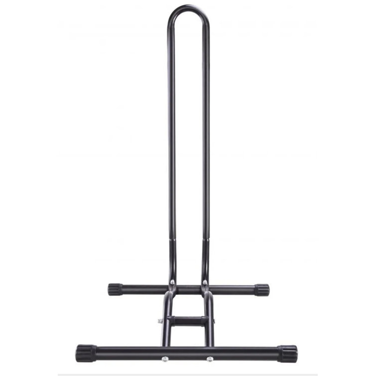 Black Tubular Steel Freestanding Bicycle Parking Stand with Anti-Slip Caps