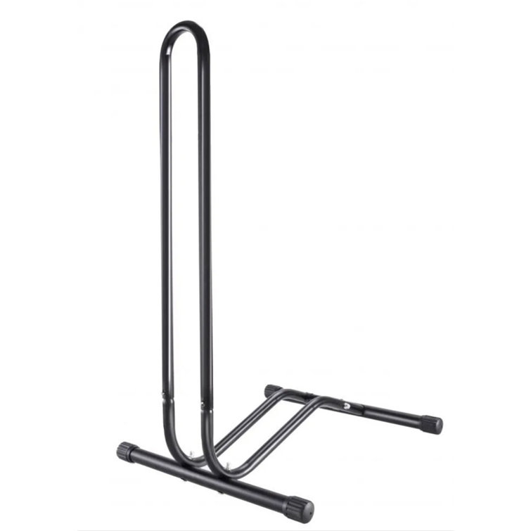 Black Tubular Steel Freestanding Bicycle Parking Stand with Anti-Slip Caps