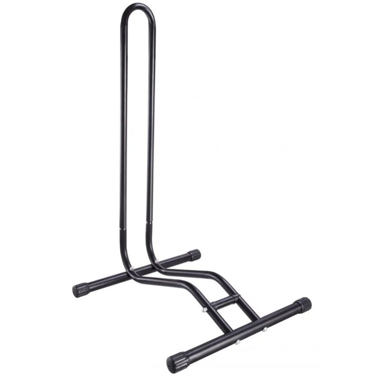 Black Tubular Steel Freestanding Bicycle Parking Stand with Anti-Slip Caps
