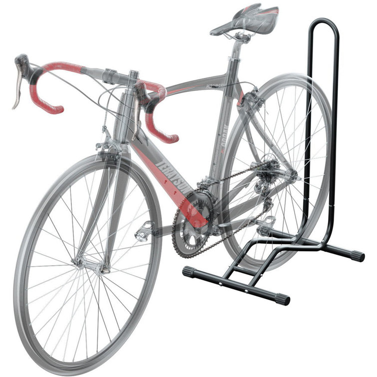 Black Tubular Steel Freestanding Bicycle Parking Stand with Anti-Slip Caps