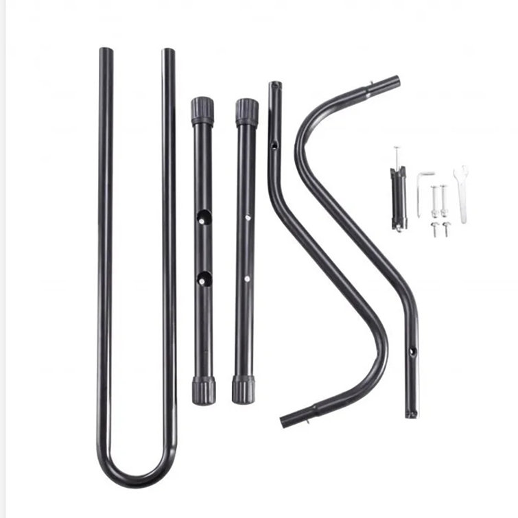 Black Tubular Steel Freestanding Bicycle Parking Stand with Anti-Slip Caps