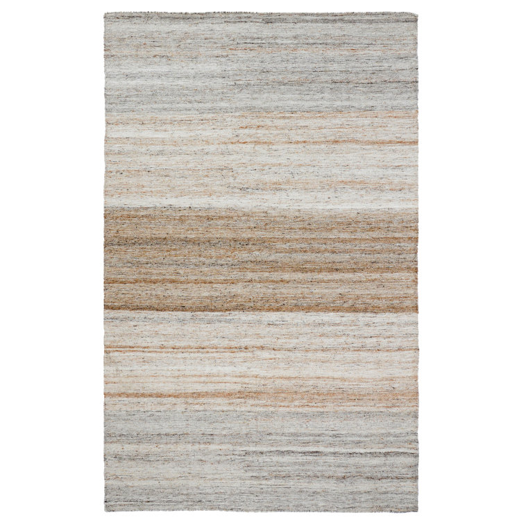 Gray and Beige Stripe Synthetic Flat Woven 8' x 10' Area Rug