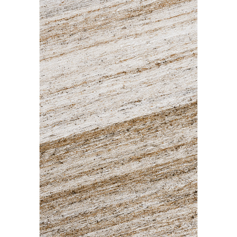 Gray and Beige Stripe Synthetic Flat Woven 8' x 10' Area Rug