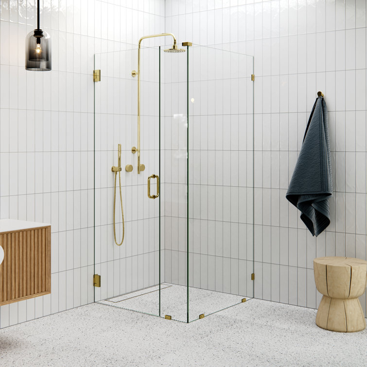 78-Inch Frameless Clear Glass Shower Enclosure with Chrome Finish