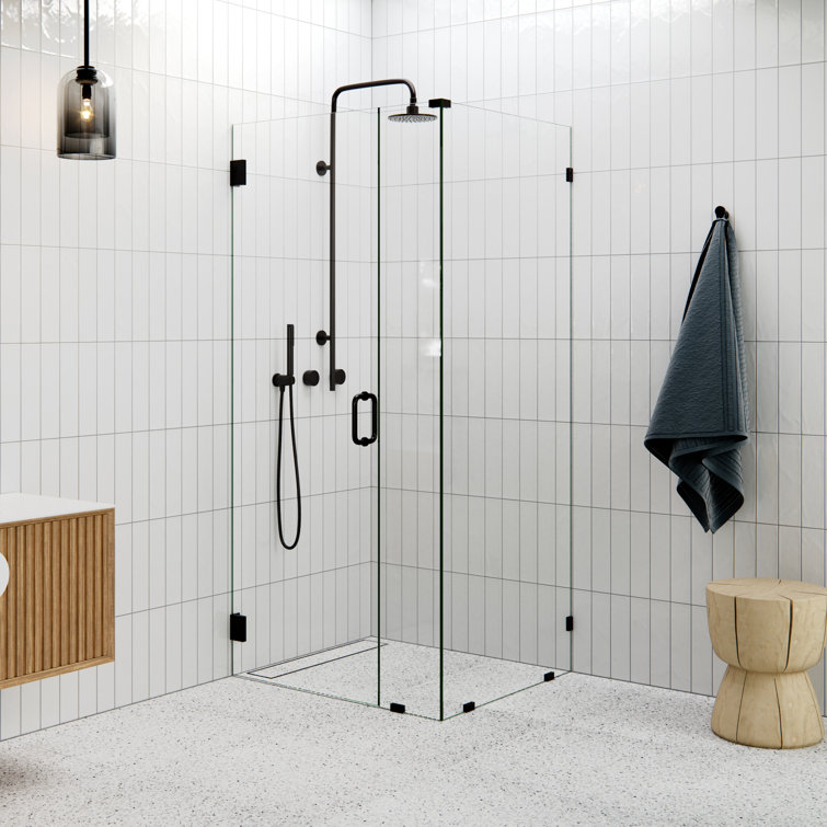 78" Frameless Shower Enclosure with Oil Rubbed Bronze Finish