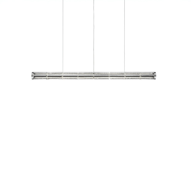 Elegant Glass LED Linear Suspension Light with Dimmable Ambient Lighting