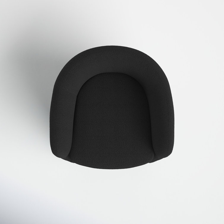 Luxurious Black Velvet Barrel Chair with Sleek Manufactured Wood Base