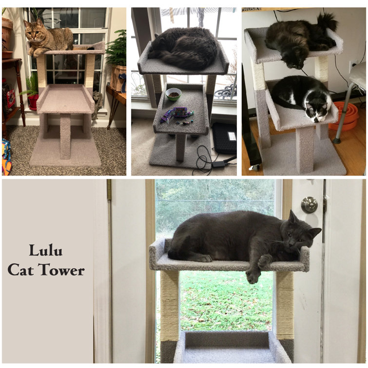 Green 2-Tier Sisal and Carpet Cat Tree Tower